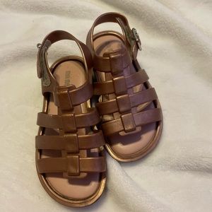 Mini Melissa Flox Rose Gold Sandas